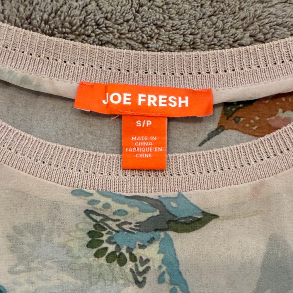 Joe Fresh Cream Blouse with Colorful Bird Print - Picture 2 of 5